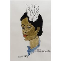 Billie Holiday Watercolor Portrait 
