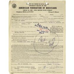 John Lee Hooker Signed Contract 
