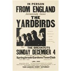 The Yardbirds Lima, Ohio Concert Poster (1966) 