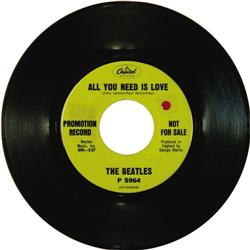 Beatles "All You Need Is Love" Promo 45 Capitol 