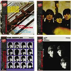 Beatles Red Vinyl LP Group of 4 (Japan, 1980s) 