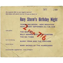 Rory Storm's Birthday Night Ticket 