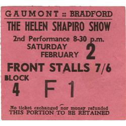 Helen Shapiro/Beatles Ticket 