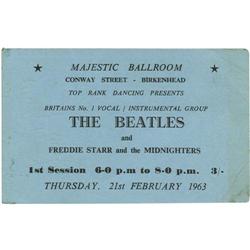 Beatles Ticket Signed by Paul and George 