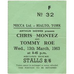 Beatles York Concert Stub 