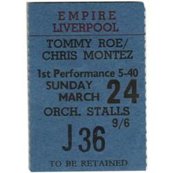 Beatles Liverpool Concert Stub 