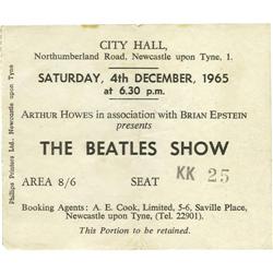 Beatles Newcastle Concert Ticket Stub 