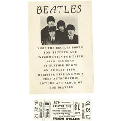 Beatles Suffolk Downs Concert Ticket & Handbill 