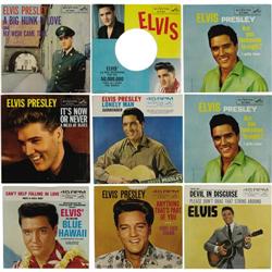 Elvis Presley 45 Picture Sleeve Group of 9 