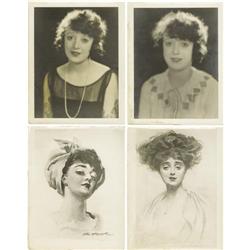 Four Mabel Normand Photos and Drawings 