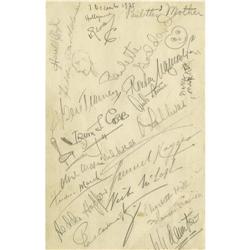 Page Signed by H.G. Wells and Others 