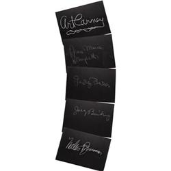 Set of Five "What's My Line?" Signed Guest Cards 