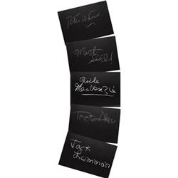 Set of Seven "What's My Line" Signed Guest Cards 