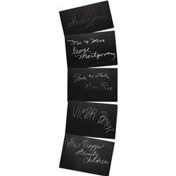 Set of Five "What's My Line?" Signed Guest Cards 