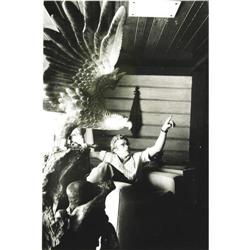 Photo of James Dean with Eagle Statue by Roth 