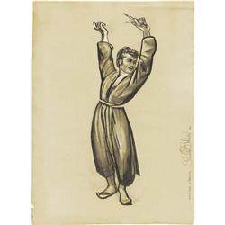 Sketch of James Dean in  The Immoralist  