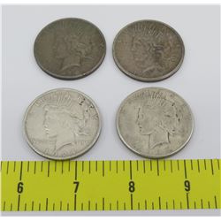 Qty 4 Coins: 1920's Liberty Peace Dollar Eagle on Back