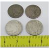 Image 1 : Qty 4 Coins: 1920's Liberty Peace Dollar Eagle on Back