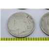 Image 2 : Qty 4 Coins: 1920's Liberty Peace Dollar Eagle on Back