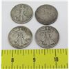 Image 1 : Qty 4 Coins: 1940's Walking Liberty Eagle Half Dollar