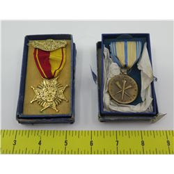 Qty 2 Military Service Medals in Boxes: Hawaii National Guard & Armed Forces