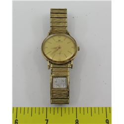 Hamilton Watch w/ Bezel Stainless Back & Calendar on Flex Band.