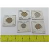 Image 1 : Qty 5 Coins:  India Anna & Naya Paise 1943-1970 in Cardboard Flips