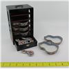 Image 1 : Oriental Condiment Dishes & Chopstick Stands w/ 6 Tier Wooden Case
