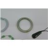 Image 8 : Qty 10 Carved Jade or Jade-Like Pendants, Bracelet, etc