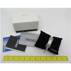 New in Box Seiko Analogue Quartz Solar Watch w/ Swarovski Crystals