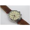 Image 2 : Timex Expedition Chronograph Indiglo Watch - 100m Stainless Steel  w/ Leather Band