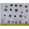 Image 1 : Qty 21 Coins in Plastic Sleeves: 1956 50 Centimes, Yen, Australia Three Pence, etc