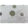 Image 8 : Qty 21 Coins in Plastic Sleeves: 1956 50 Centimes, Yen, Australia Three Pence, etc