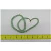 Image 8 : Jade or Jade-Like Beaded Necklace w/ Gold-Tone Thai Clasp, 11"