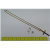 Image 1 : 18K Gold Plated Link Chain & 4 Cross Pendants
