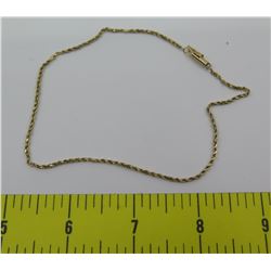 Gold Rope Neck Chain 11.5" 3.01 Grams