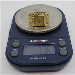 Men's 14K Gold Ring w/ Ancient Warrior Coin Design Size 11, 7.78 Grams