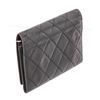 Image 2 : Chanel Black Ligne Calfskin Leather Cambon Compact Wallet