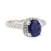 2.41 ctw Sapphire and Diamond Ring - 14KT White Gold