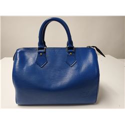 Louis Vuitton Speedy 25 100% Authentic Blue Leather