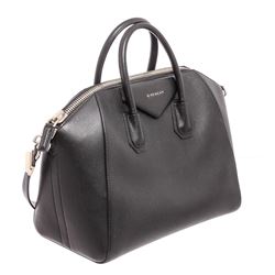 Givenchy Black Leather Medium Antigona Satchel Shoulder Bag