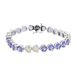 14KT White Gold 14.60 ctw Tanzanite and Diamond Bracelet