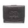 Image 1 : Chanel Black Caviar Leather Timeless Compact Wallet