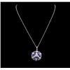 2.88 ctw Tanzanite, Sapphire and Diamond Necklace - 14KT White Gold