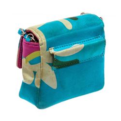 Chanel Blue Multicolor Satin Mini Chain Crossbody Bag
