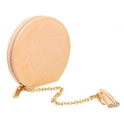 Louis Vuitton Beige Vernis Leather Round Coin Purse