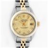 Rolex Ladies 2 Tone Yellow Gold Champagne Diamond 26MM Datejust Wristwatch