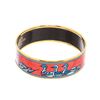Image 1 : Hermes Orange Multicolor Enamel Gold Plated Duck Bangle Bracelet