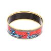 Image 2 : Hermes Orange Multicolor Enamel Gold Plated Duck Bangle Bracelet