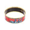 Image 4 : Hermes Orange Multicolor Enamel Gold Plated Duck Bangle Bracelet